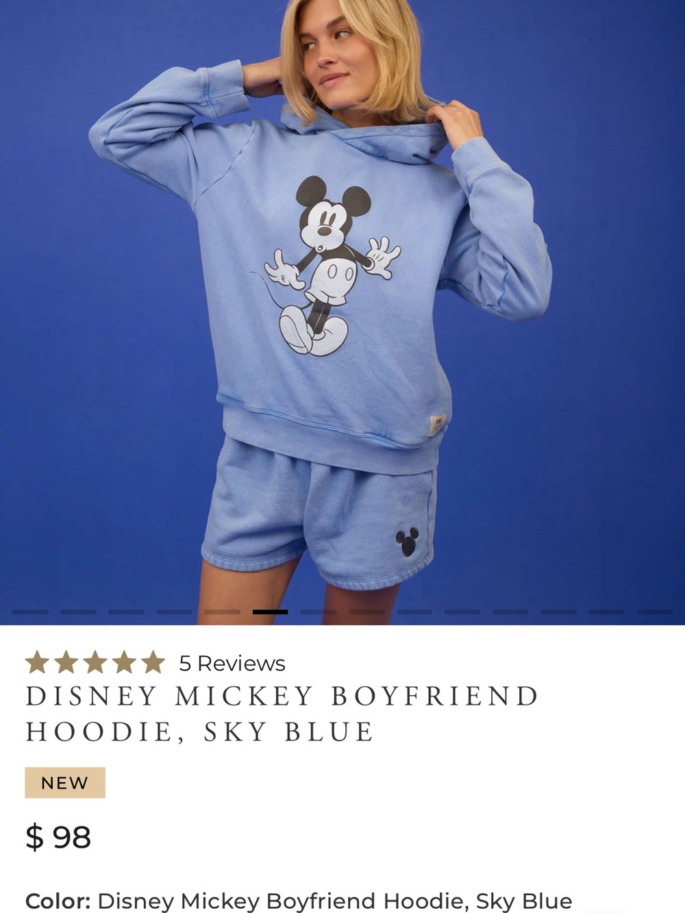 Albion x Disney Sky Blue Mickey Pullover Hoodie